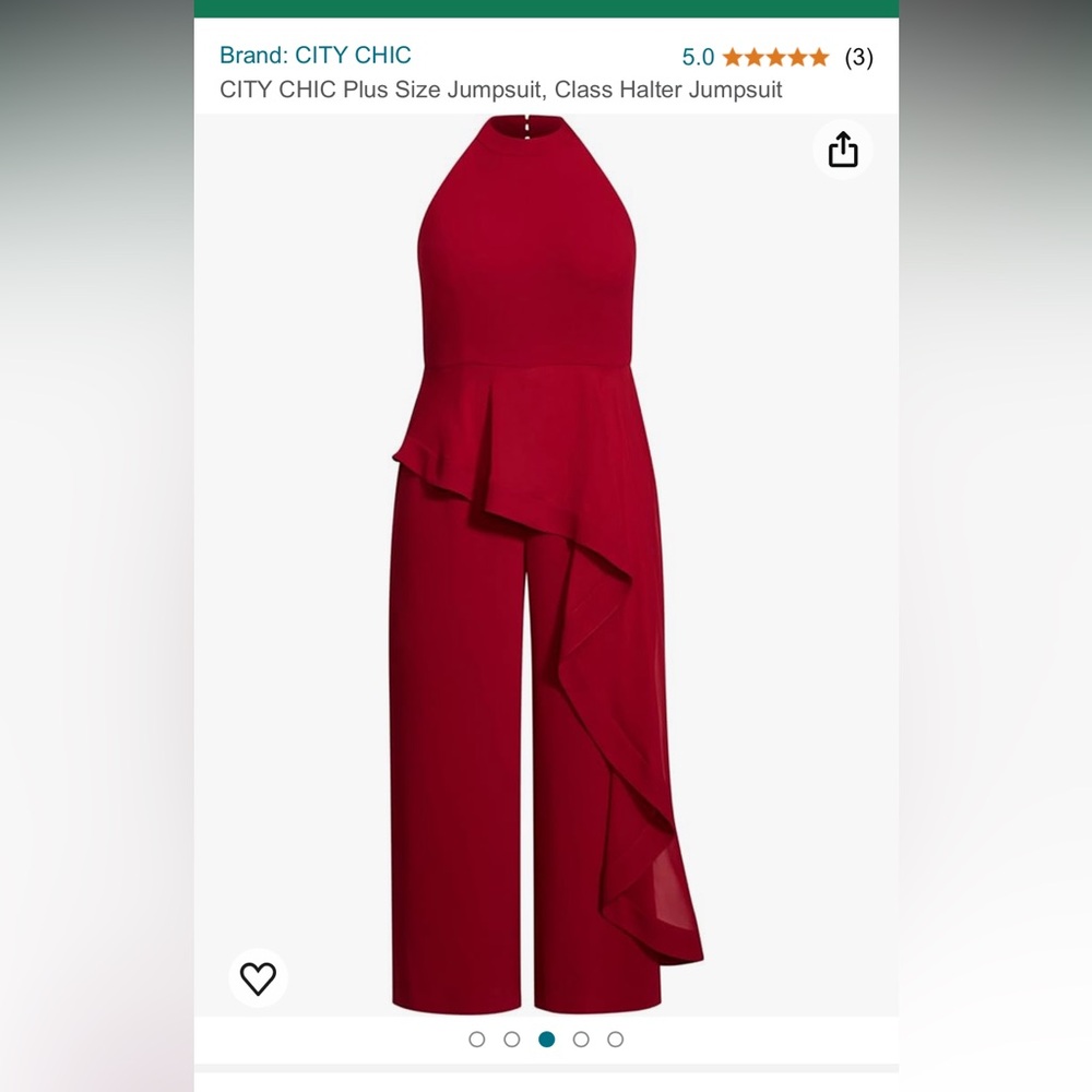 City chic high neck jumpsuit, wide leg 3X